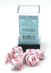 Chessex CHX27539 Festive Pop Art/Red Polyhedral 7-Die Set